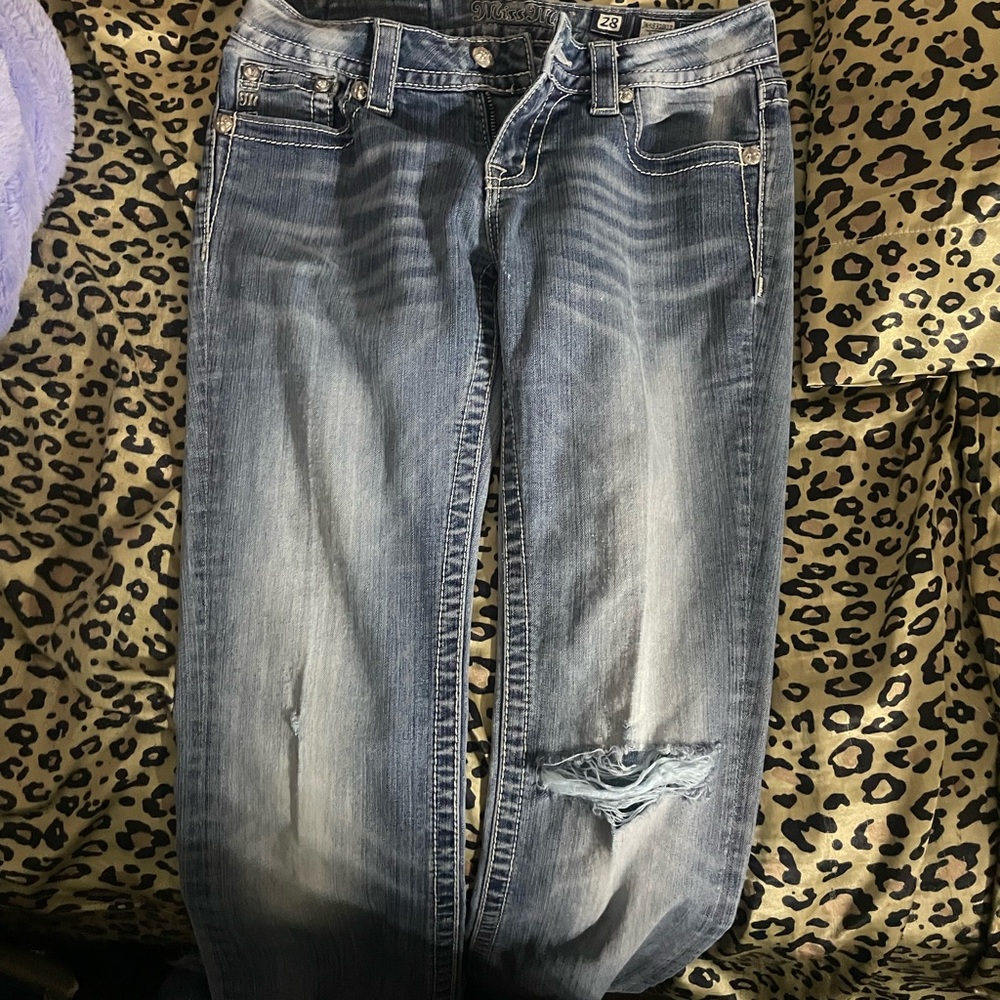 Women’s Distressed Blue Wash Jeans - Size 28